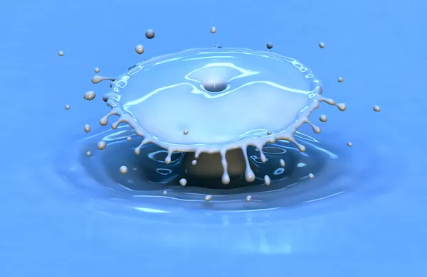 Milk splash blue — Stock Photo, Image