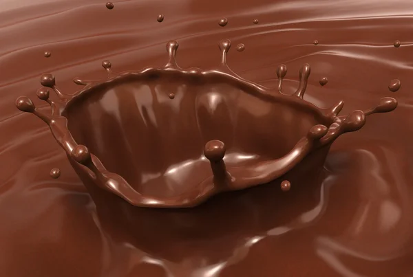 Salpicadura de chocolate caliente — Foto de Stock