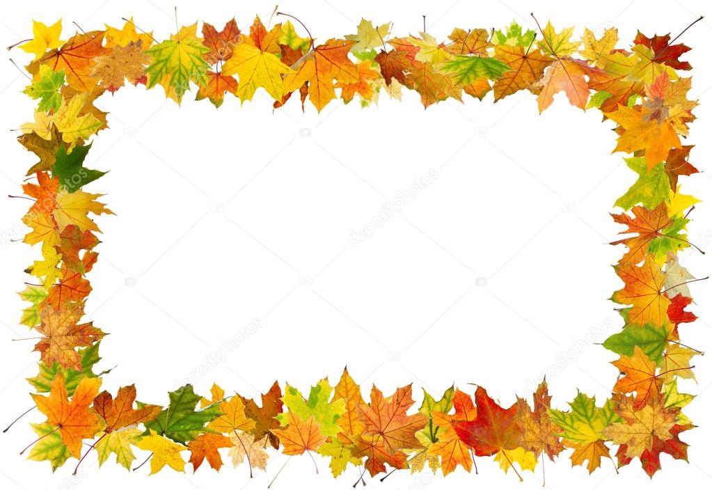 Autumn leaves frame