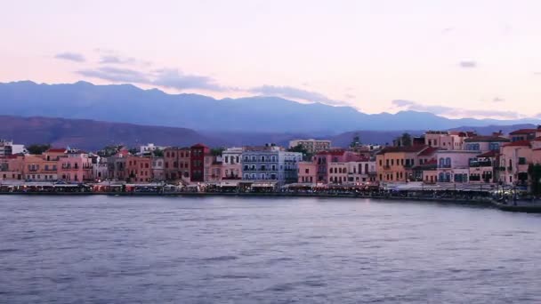 Chania quay — Stockvideo