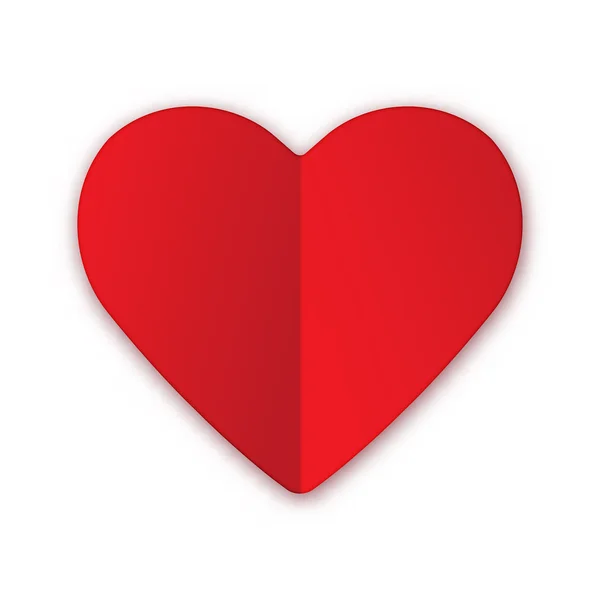 Rött papper hjärta — Stock vektor