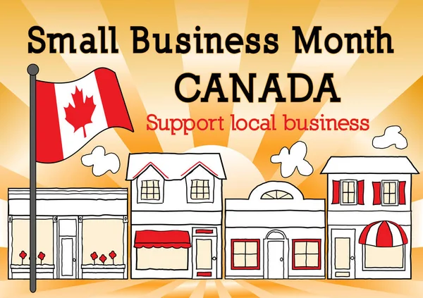 Small Business Month Canada October Small Business Month Advertise Promote — 图库矢量图片
