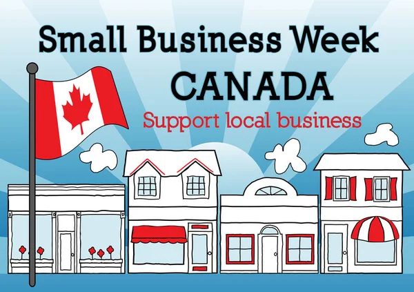 Small Business Week Canada First Full Week October Advertise Small Jogdíjmentes Stock Illusztrációk