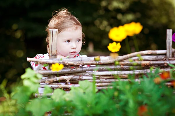 Milá dívka v národních krojích — Stock fotografie