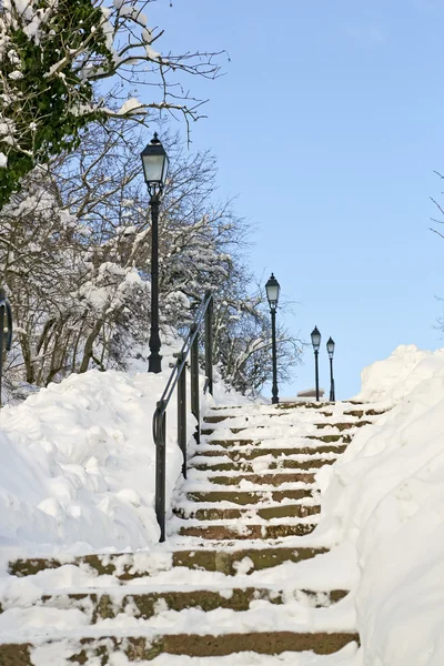 Escalera de invierno — Foto de Stock