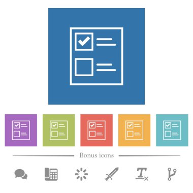 Kare arkaplanda düz beyaz simgeler var. 6 bonus simgesi dahil.