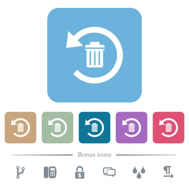 Renkli yuvarlak kare arkaplanlar üzerindeki beyaz düz simgeleri sil. 6 bonus simgesi dahil