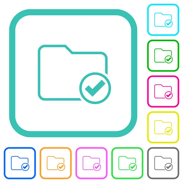 Annuaire Outline Vivid Color Flat Icons Curved Borders White Background — Image vectorielle