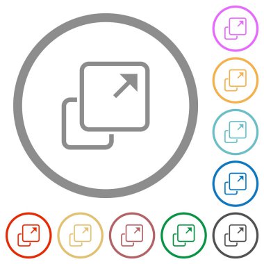 Öge ana hatlarını düz renk simgeleriyle beyaz arkaplanda yuvarlak hatlarla genişlet