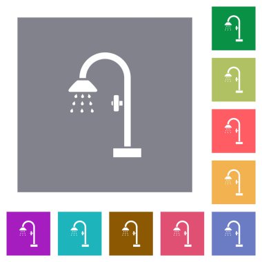 Basit renk kare arkaplanlarında düz simgeler