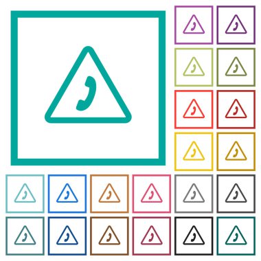 Beyaz arkaplanda çeyrek çerçeve içeren düz renk simgeleri