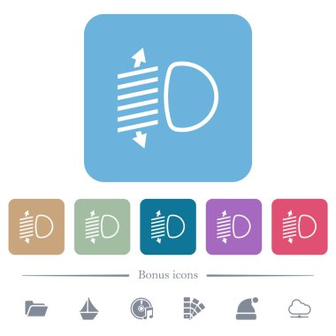 Far düzeyi ayarlama ana hatları beyaz düz simgeler üzerinde renkli yuvarlak kare arka planlar. 6 bonus simgesi dahil