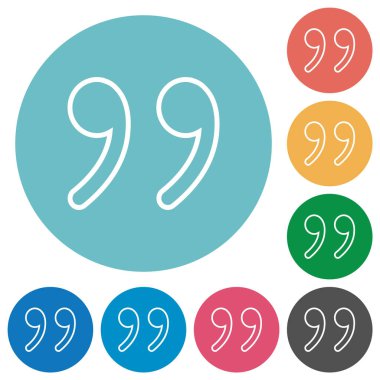 Yuvarlak renk arkaplanındaki düz beyaz simgelerin ana hatlarını belirle