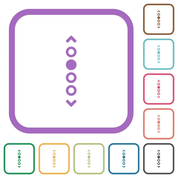 Navegación Vertical Por Página Iconos Simples Color Marcos Cuadrados Redondeados — Archivo Imágenes Vectoriales