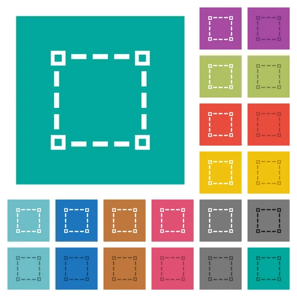 Auswahlwerkzeug Umreißt Mehrfarbige Flache Symbole Auf Einfachen Quadratischen Hintergründen Inklusive — Stockvektor