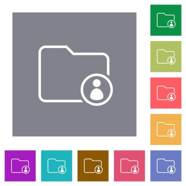 Dizin sahibi, basit renk kare arkaplan üzerindeki düz simgeleri özetliyor