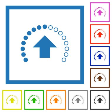 Beyaz arka plan üzerinde kare kare ilerleme düz renk Icons upload