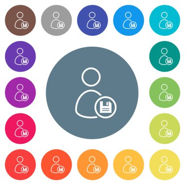 Kullanıcı hesabı ana hatlarını yuvarlak renk arkaplanlarına kaydet. 17 arkaplan renk varyasyonu dahil.