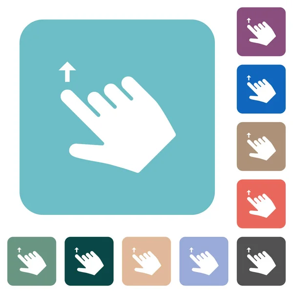 Right Handed Move Gesture White Flat Icons Color Rounded Square — Stock Vector