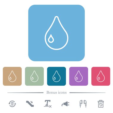 Renkli yuvarlak kare arkaplan üzerine tek çizgi beyaz düz simgeler. 6 bonus simgesi dahil