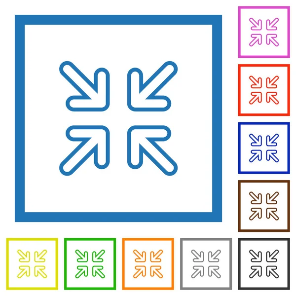 Minimiser Les Flèches Contour Des Icônes Couleur Plate Dans Des — Image vectorielle