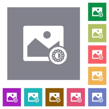 Basit renk kare arkaplanlar üzerindeki resim doygunluğu düz simgeleri