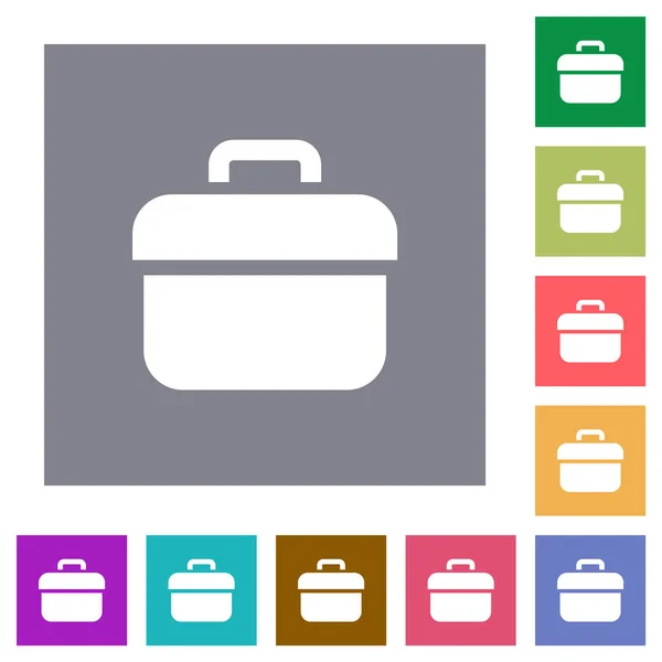 Caja Herramientas Iconos Planos Sobre Fondos Cuadrados Color Simple — Vector de stock