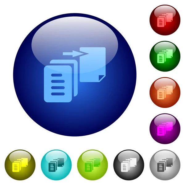 Mover Iconos Sólidos Archivos Botones Vidrio Redondos Múltiples Colores Estructura — Archivo Imágenes Vectoriales