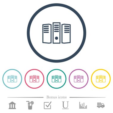 Sunucu düz renk simgelerini yuvarlak hatlarla sunuyor. 6 bonus simgesi dahil.