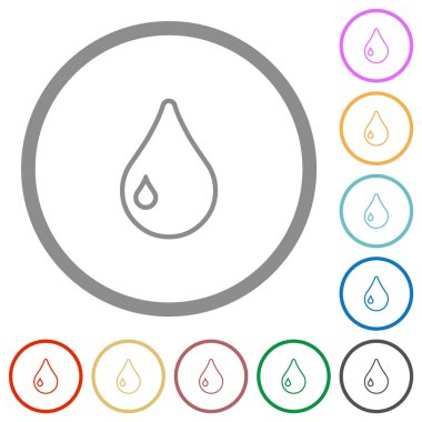 Beyaz arkaplanda yuvarlak ana hatlarda tek satır düz renk simgeleri