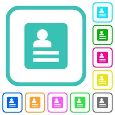 Beyaz arkaplan üzerindeki eğri kenarlıklarda kullanıcı profili katı renkli düz simgeler