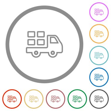 Beyaz arkaplanda yuvarlak ana hatlarla düz renk simgelerini taşır