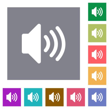 Basit renk kare arkaplanlarında katı düz simgeler oluştur