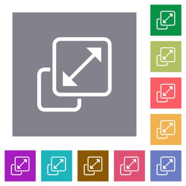 Basit renk karesi arkaplanlarında düz çizgi simgelerini yeniden boyutlandır