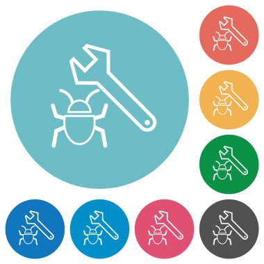 Yuvarlak renk arkaplanındaki düz beyaz simgeleri düzeltme hatası