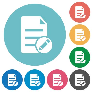 Yuvarlak renk arkaplanındaki düz beyaz simgeleri düzenle