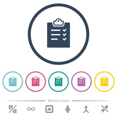 Görev listesi yuvarlak hatlarda düz renk simgelerini değiştirin. 6 bonus simgesi dahil.