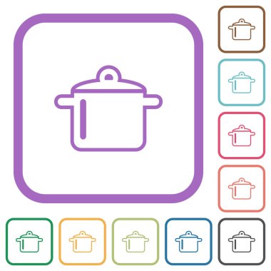 Esrar ana hatları, beyaz arkaplanda renkli yuvarlak kare çerçeveler halinde basit simgeler oluşturuluyor