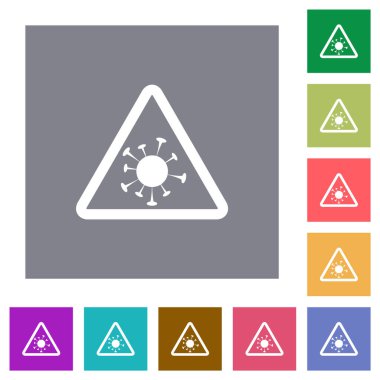 Basit renk kare arkaplan üzerinde kapak uyarısı düz simgeleri