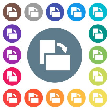 Düz beyaz simgeleri yuvarlak renkli arkaplanlarda döndür. 17 arkaplan renk varyasyonu dahil.