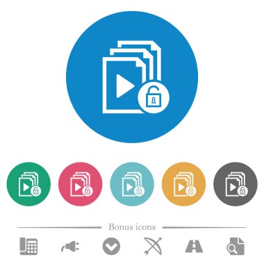 Yuvarlak renk arkaplanındaki çalma listesi simgelerinin kilidini aç. 6 bonus simgesi dahil.