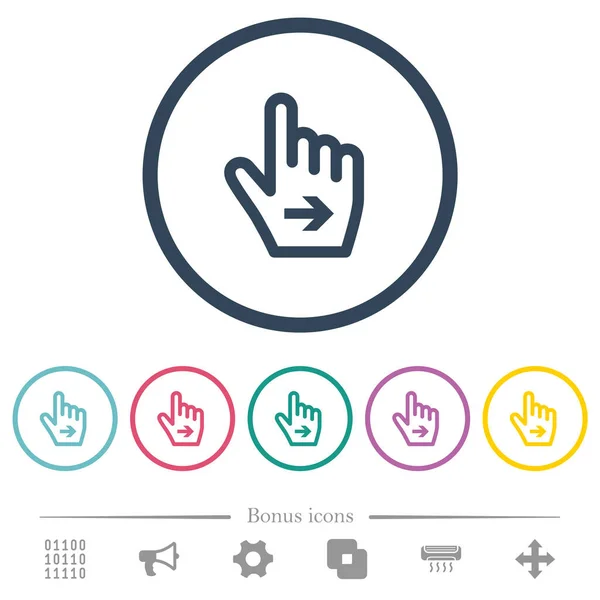 Hand Cursor Right Outline Flat Color Icons Outlines Bonus Icons — Stock Vector