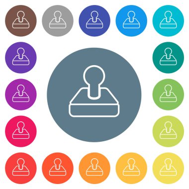 Retro joystick düz beyaz simgeler yuvarlak renkli arka planlar. 17 arkaplan renk varyasyonu dahil.