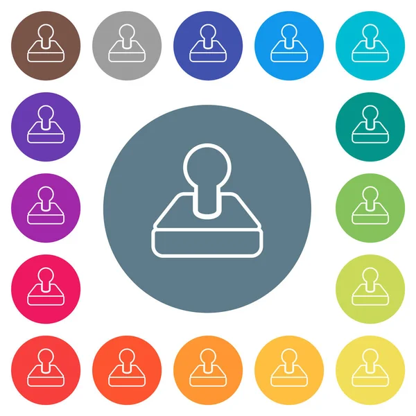 Retro joystick düz beyaz simgeler yuvarlak renkli arka planlar. 17 arkaplan renk varyasyonu dahil.