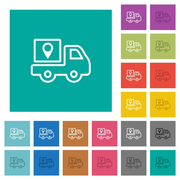 Package Delivery Tracking Outline Multi Colored Flat Icons Plain Square 스톡 벡터