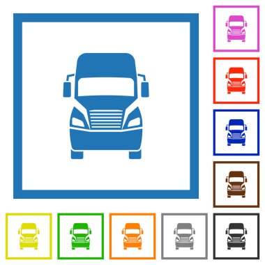 Beyaz arkaplanda kare çerçeveli düz renk simgeleri