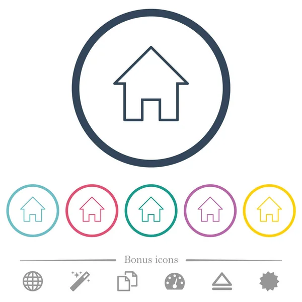 Home Outline Flat Color Icons Outlines Bonus Icons Included — Stok Vektör