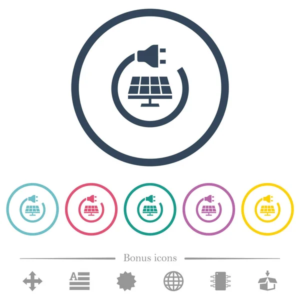 Solar Energy Flat Color Icons Outlines Bonus Icons Included — Stockvektor