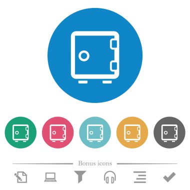 Yuvarlak renkli arka planlarda tek ve güçlü beyaz simgeler. 6 bonus simgesi dahil.