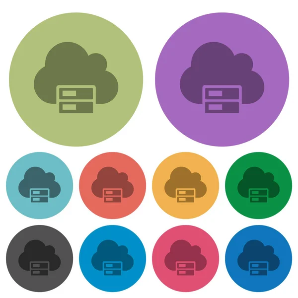 Cloud Storage Darker Flat Icons Color Background — Stock Vector